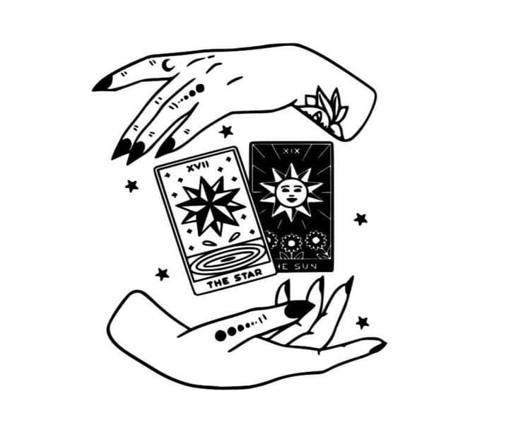 hands with tarot cards